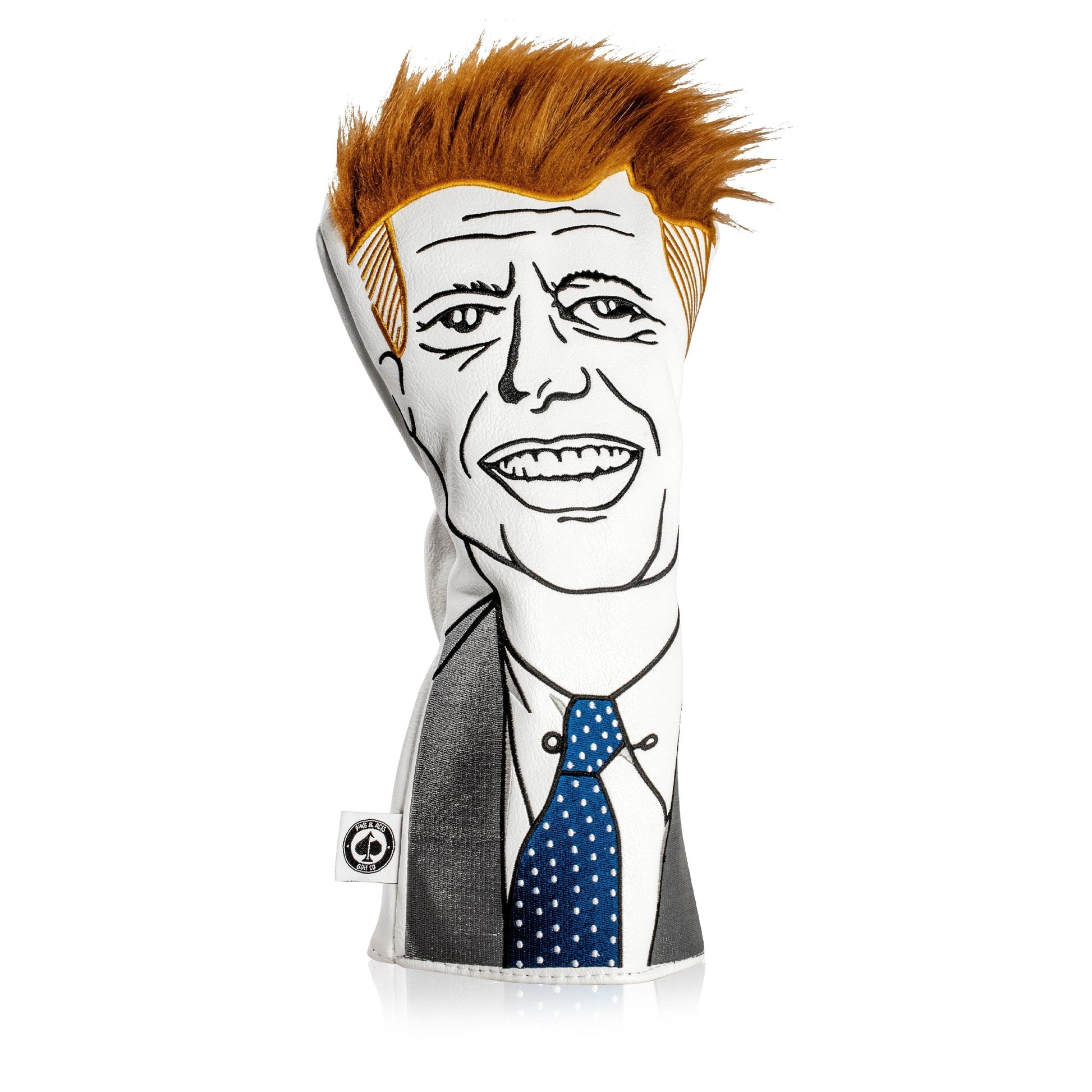 JFK-themed driver headcover featuring a vintage design with the iconic Kennedy silhouette.