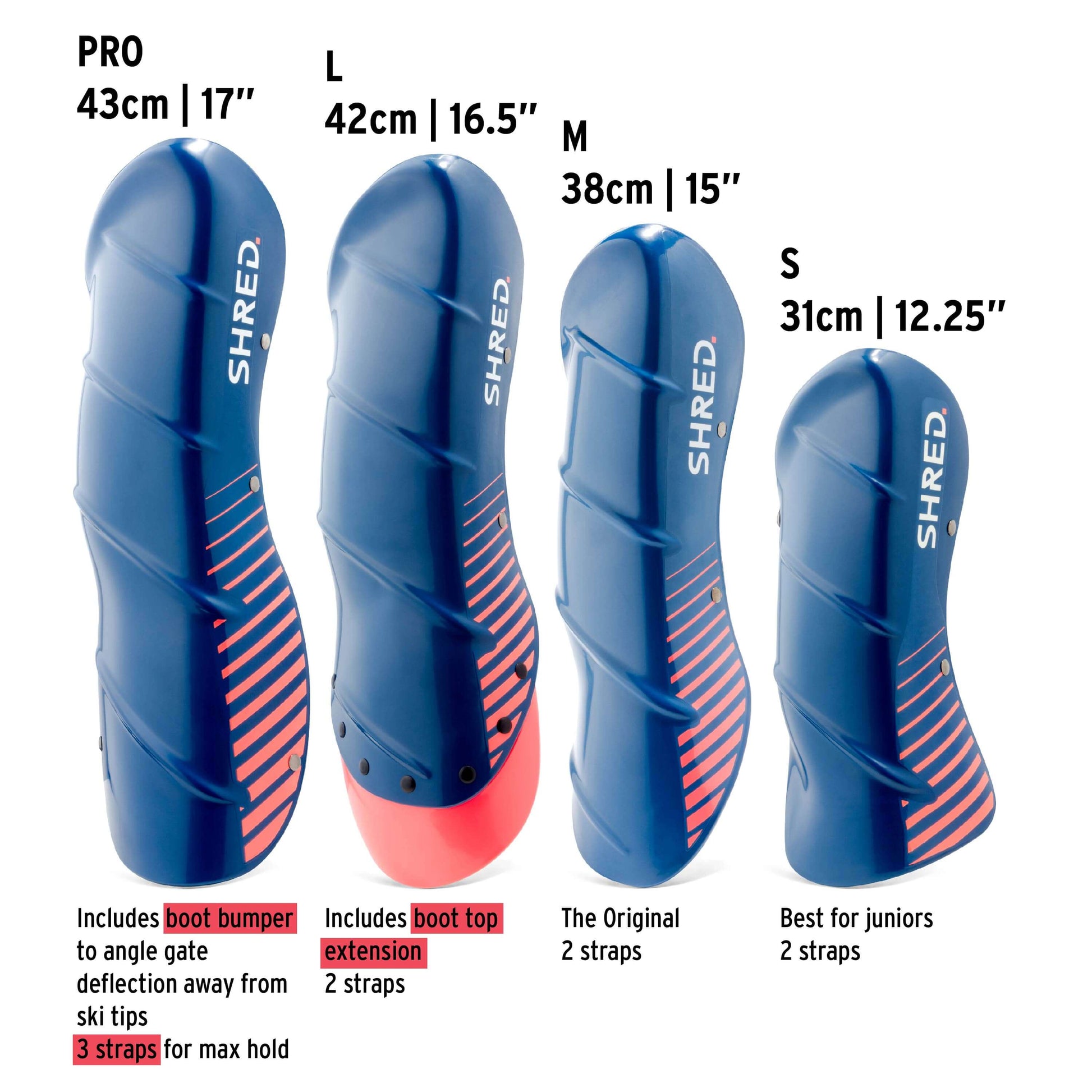 Shin Guards Navy Blue/Rust - M - Ski Race Protection|GUSGSJ11M,
